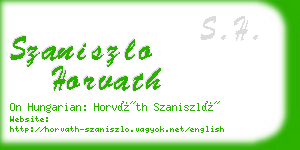 szaniszlo horvath business card